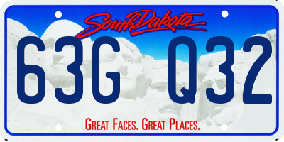 SD license plate 63GQ32