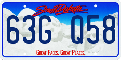 SD license plate 63GQ58