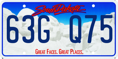 SD license plate 63GQ75