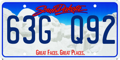 SD license plate 63GQ92