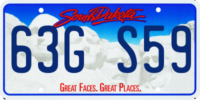 SD license plate 63GS59