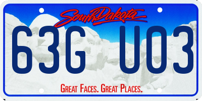 SD license plate 63GU03