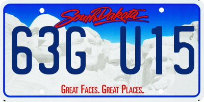 SD license plate 63GU15