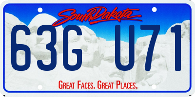 SD license plate 63GU71