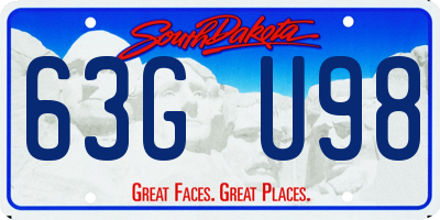 SD license plate 63GU98
