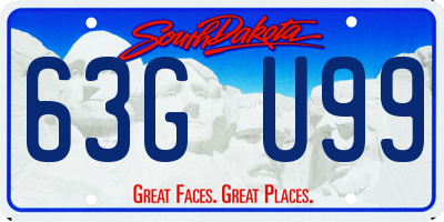 SD license plate 63GU99