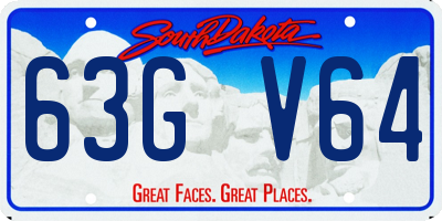 SD license plate 63GV64