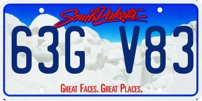SD license plate 63GV83