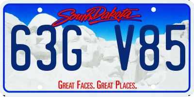 SD license plate 63GV85