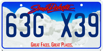 SD license plate 63GX39