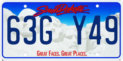 SD license plate 63GY49