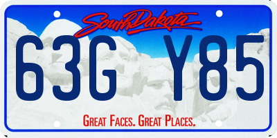 SD license plate 63GY85