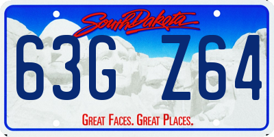SD license plate 63GZ64