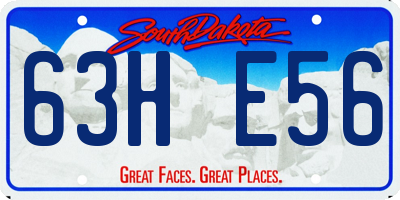 SD license plate 63HE56