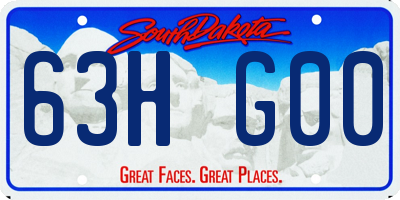 SD license plate 63HG00