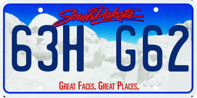 SD license plate 63HG62