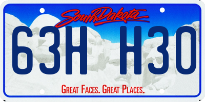 SD license plate 63HH30