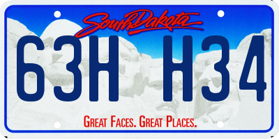 SD license plate 63HH34