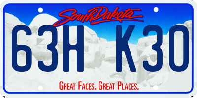 SD license plate 63HK30