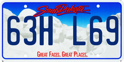SD license plate 63HL69