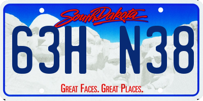 SD license plate 63HN38