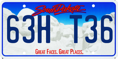 SD license plate 63HT36
