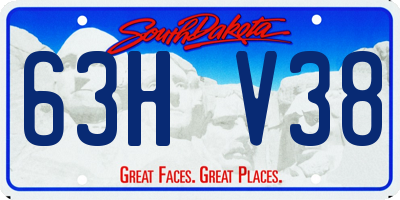 SD license plate 63HV38