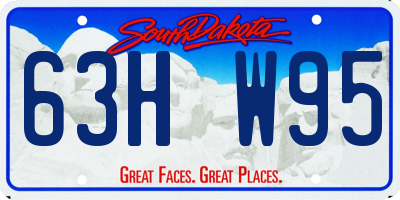 SD license plate 63HW95