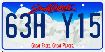 SD license plate 63HY15