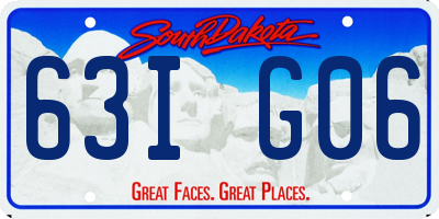 SD license plate 63IG06