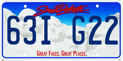 SD license plate 63IG22