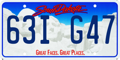 SD license plate 63IG47