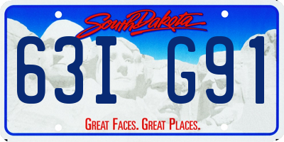 SD license plate 63IG91