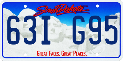 SD license plate 63IG95