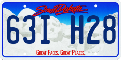 SD license plate 63IH28