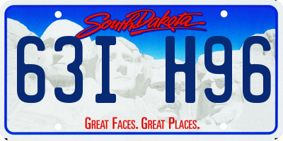 SD license plate 63IH96