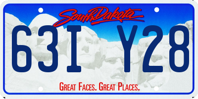 SD license plate 63IY28