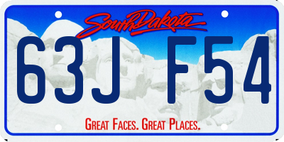 SD license plate 63JF54