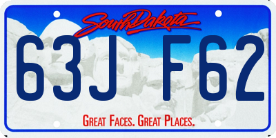 SD license plate 63JF62