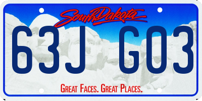 SD license plate 63JG03