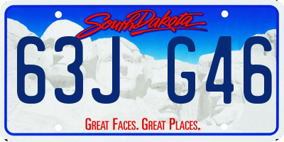 SD license plate 63JG46