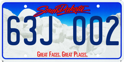 SD license plate 63JO02