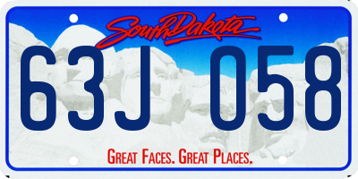 SD license plate 63JO58