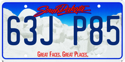 SD license plate 63JP85