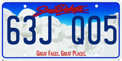 SD license plate 63JQ05
