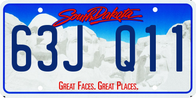 SD license plate 63JQ11