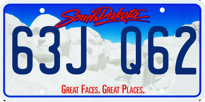 SD license plate 63JQ62
