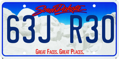 SD license plate 63JR30