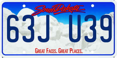 SD license plate 63JU39