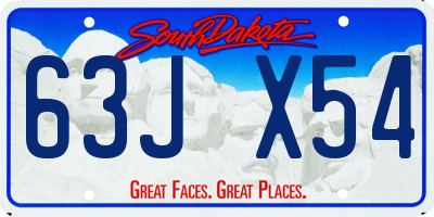 SD license plate 63JX54